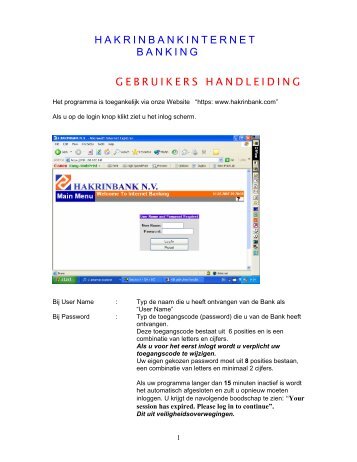 Handleiding internetbankieren - Hakrinbank