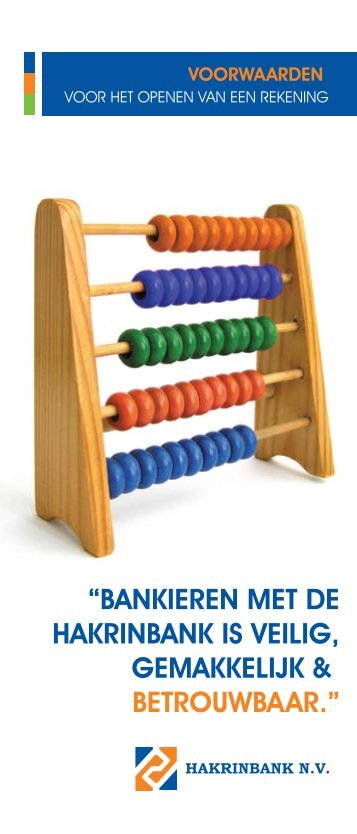 Voorwaarden voor het openen van een rekening - Hakrinbank