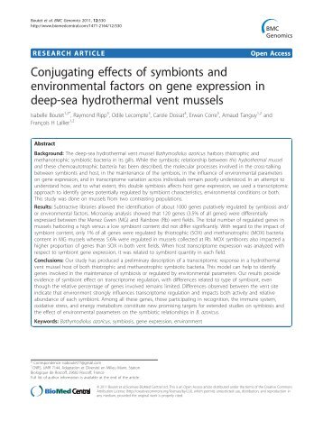 Conjugating effects of symbionts and ... - HAL - INSERM