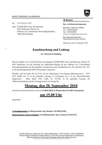 amt der steiermärkischen landesregierung - Marktgemeinde ...