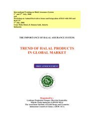 Workshop of Animal Derivates Issues and Integration ... - Halal Control