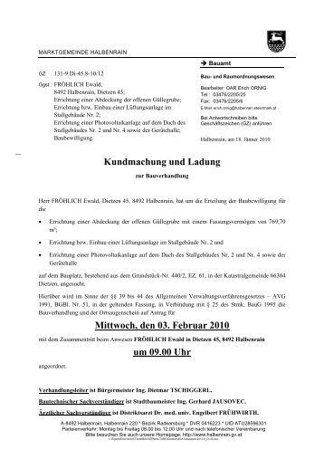 amt der steiermärkischen landesregierung - Marktgemeinde ...