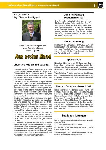 Aus erster Hand/Informationen - Marktgemeinde Halbenrain