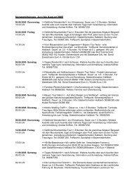 Veranstaltungen Juni bis August 2005 - Halblech