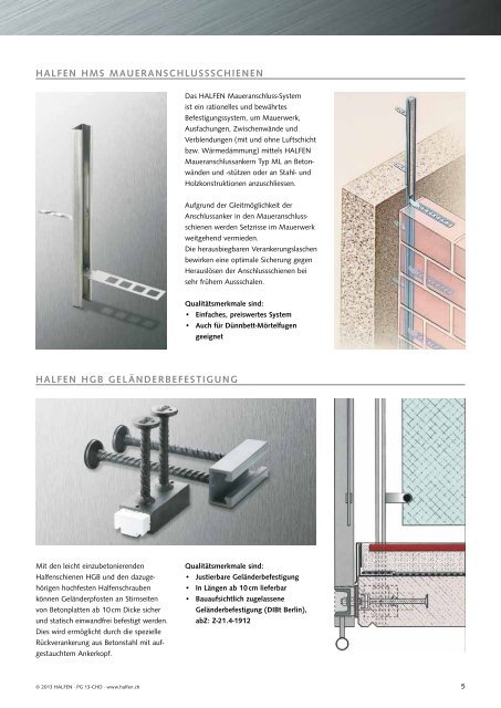 HALFENSCHIENEN HTA/HTA-CE