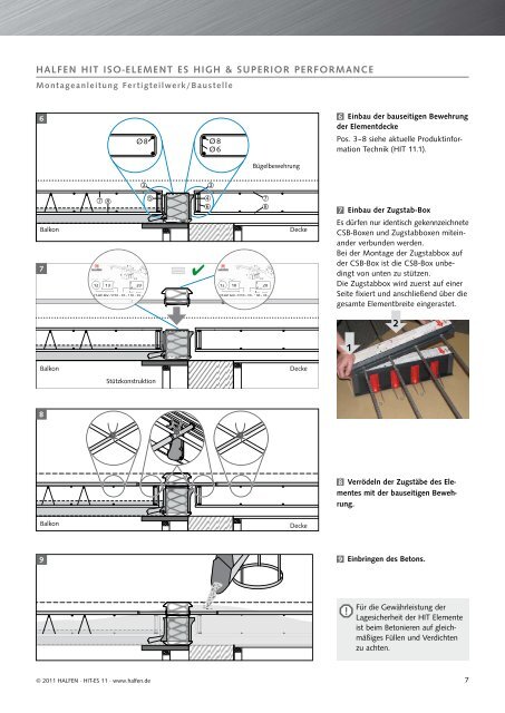 HALFEN HIT ISO Element ES für Elementdecken