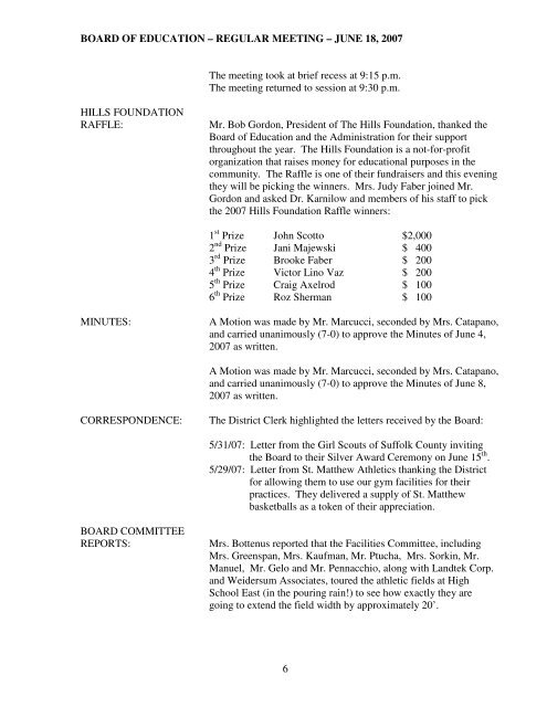 board of education half hollow hills central school district