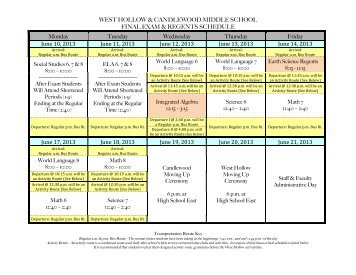 MS Final Exam Schedule w- Transportation ... - Half Hollow Hills