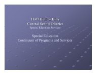 Continuum of Services - Half Hollow Hills