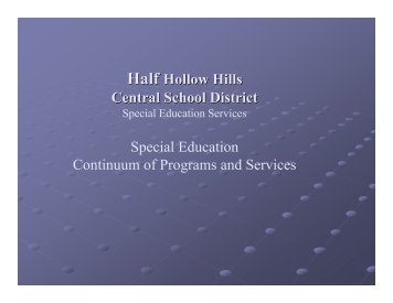 Continuum of Services - Half Hollow Hills