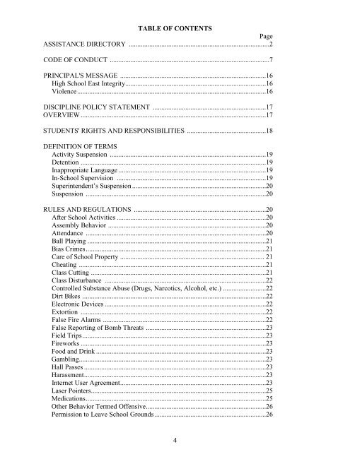 STUDENT HANDBOOK - Half Hollow Hills