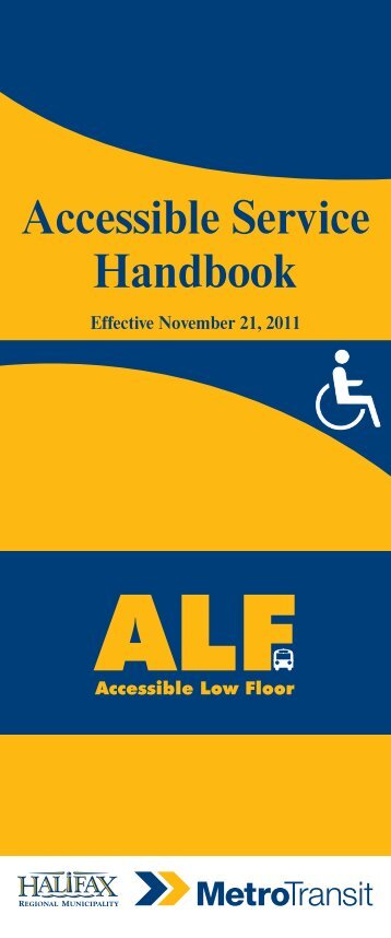 New Accessible Service Handbook - Halifax Regional Municipality