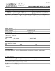 Telecommunication Application Form - Halifax Regional Municipality