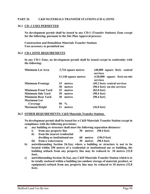 Bedford Land Use By-law - Halifax Regional Municipality