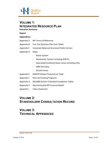 volume 1 - Halifax Regional Municipality