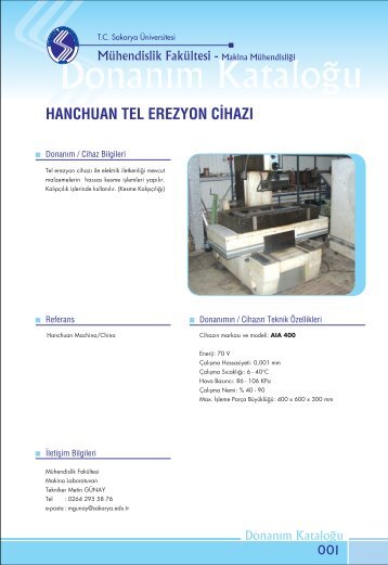 hanchuan tel erezyon c‹hazı - Sakarya Üniversitesi