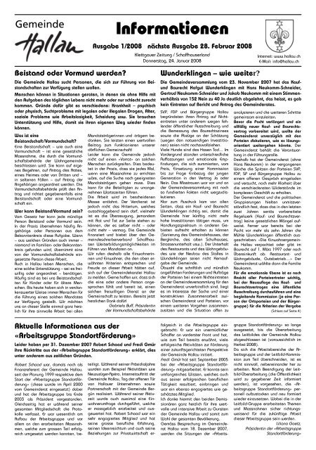 Zeitung Mi 23.01.08 2 und 3 - Gemeinde Hallau