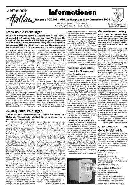 Zeitung Mi 26.11. 5 und 8 - Gemeinde Hallau
