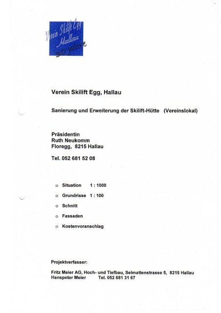 Verein Skilift Egg, Hallau