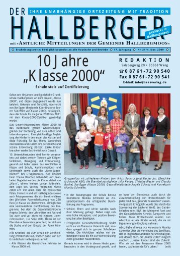 10 Jahre ?Klasse 2000? - Der Hallberger