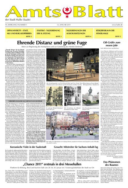 Amtsblatt Nr 01 Vom 12 01 11 Stadt Halle Saale