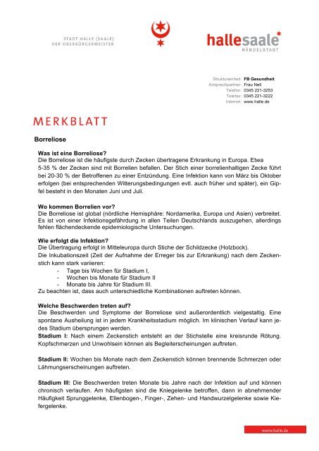 Borreliose (eM 53-003) - Merkblatt