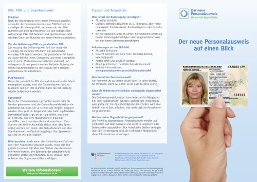 Was Brauche Ich Für Den Neuen Personalausweis Der neue Personalausweis auf einen Blick