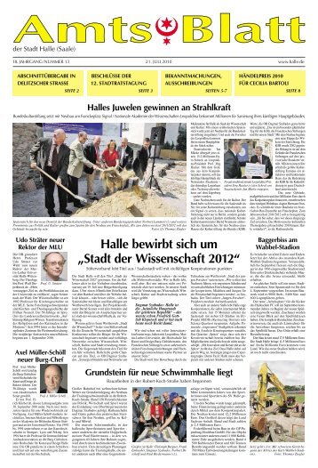 Amtsblatt Nr. 13 vom 21.07.2010 - Stadt Halle (Saale)
