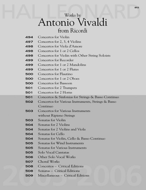 Antonio Vivaldi - Hal Leonard
