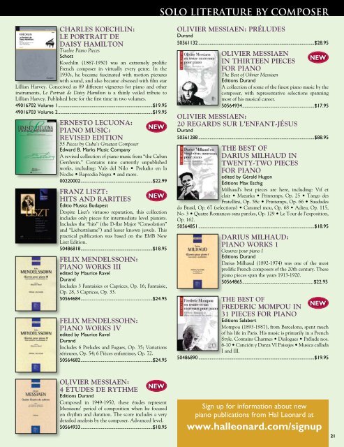 Recent Releases & Highlights - Hal Leonard