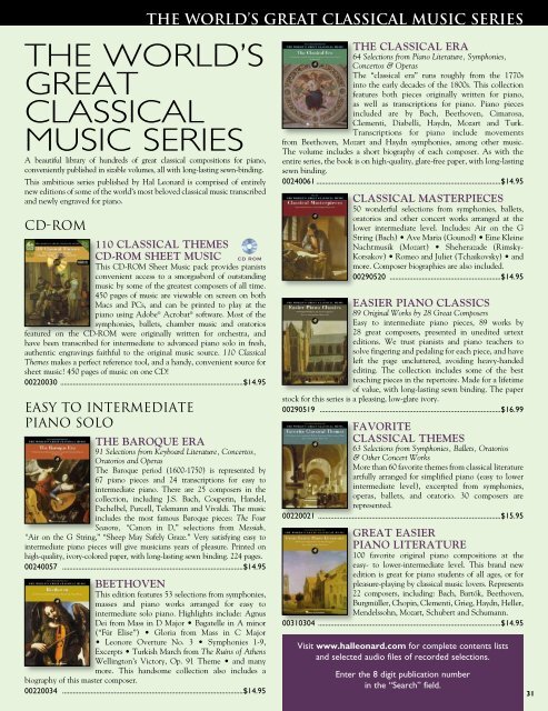 Recent Releases & Highlights - Hal Leonard