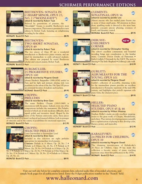 Recent Releases & Highlights - Hal Leonard