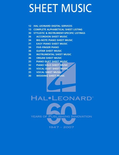 SHEET MUSIC - Hal Leonard