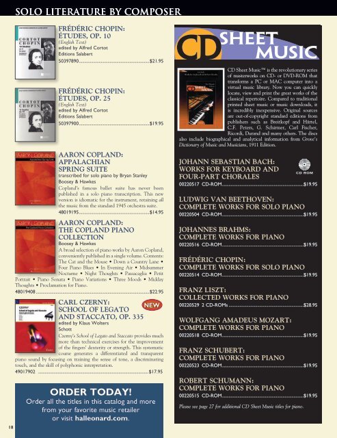 solo literature by composer - Hal Leonard