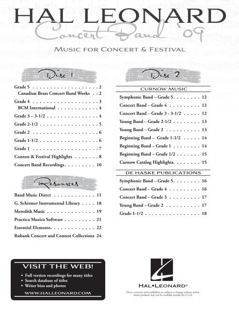 Download a pdf of the brochure (3.88 MB) - Hal Leonard