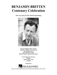 BENJAMIN BRITTEN Centenary Celebration - Hal Leonard