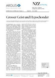 Grosser Geist und Hypochonder, NZZ am Sonntag, 30.11.2008