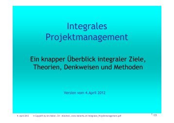 Integrales Projektmanagement - von haller4u.ch