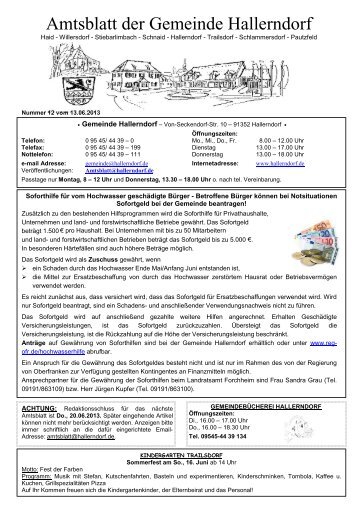 Gemeindeblatt vom 13.06.2013 downloaden - Gemeinde Hallerndorf