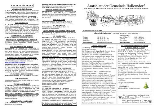 Gemeindeblatt vom 25.11.2009 downloaden - Gemeinde Hallerndorf