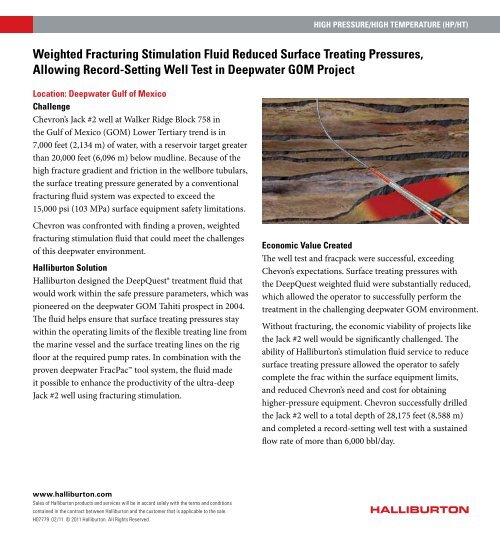 HP/HT Client Brochure - Halliburton