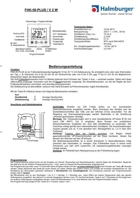 Fußbodenheizungsregler FHK-50 PLUS