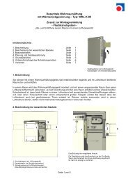 Zusatz zur Montageanleitung Flachkanalsystem