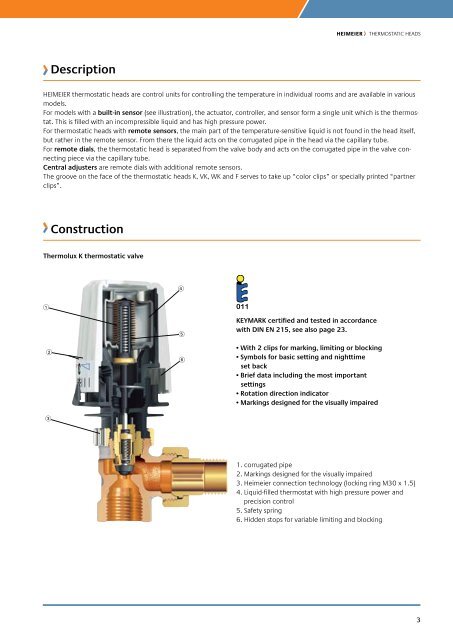 Thermostatic heads and valve bodies