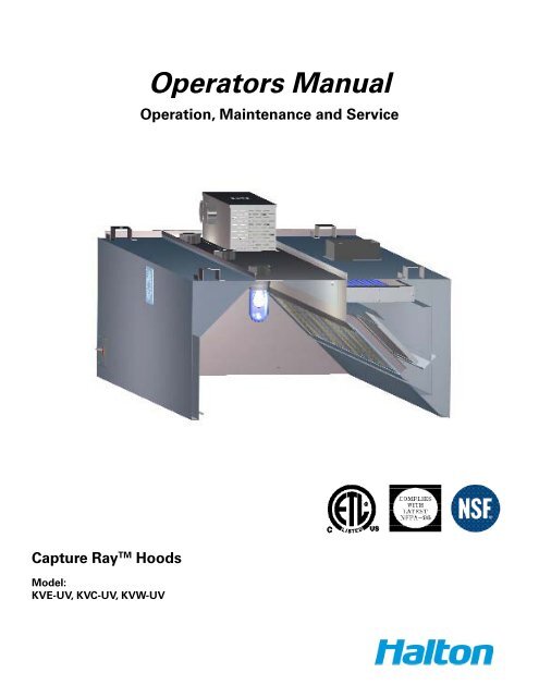 Operators Manual - Halton Company