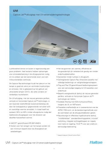 UVI Capture Jet™ Canopy with UV grease removal ... - Halton