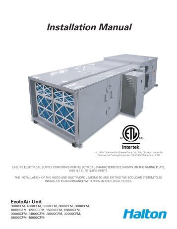 Installation Manual - Halton Company