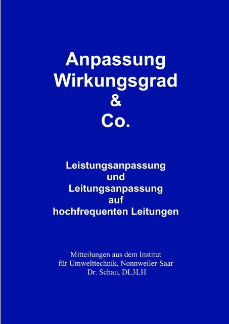 Leistungsanpassung und Leitungsanpassung auf ... - HAM-On-Air