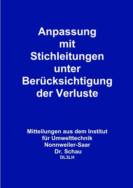 Anpassung mit Stichleitungen ? Stubs - HAM-On-Air