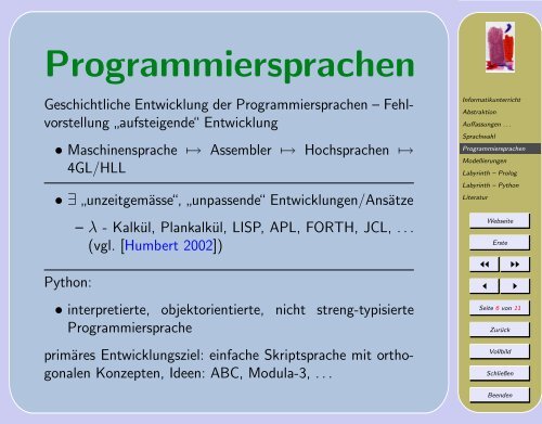 Das Stifte- und Maeuse-Konzept mit Python